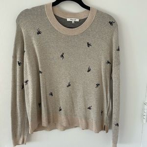 Madewell Women’s Jacquard Bow Sweater, Size Medium